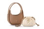 Lucky Bees Bolsa de Hombro Visón, Cuero de Polivinilo, Bolso Elegante para Mujer, 28x9x21 cm